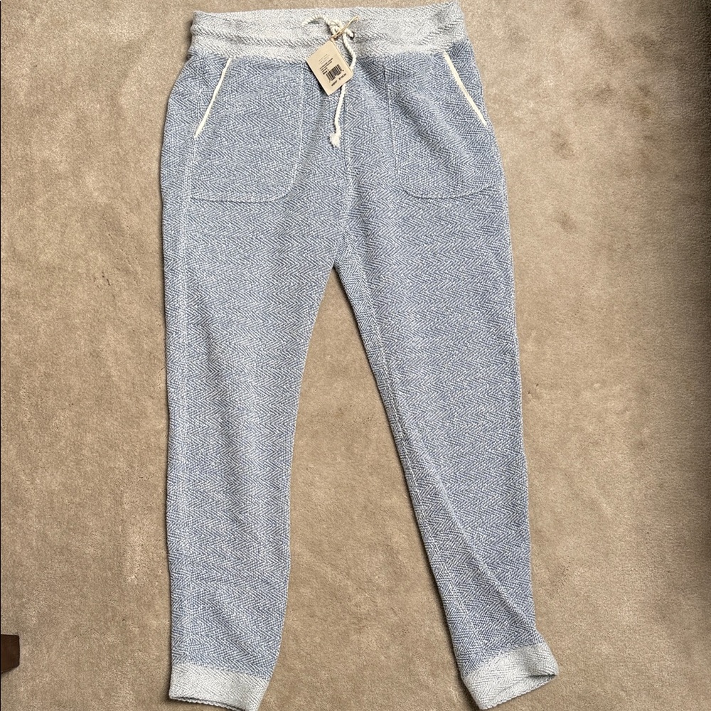 Light Blue Herringbone Jogger Pants